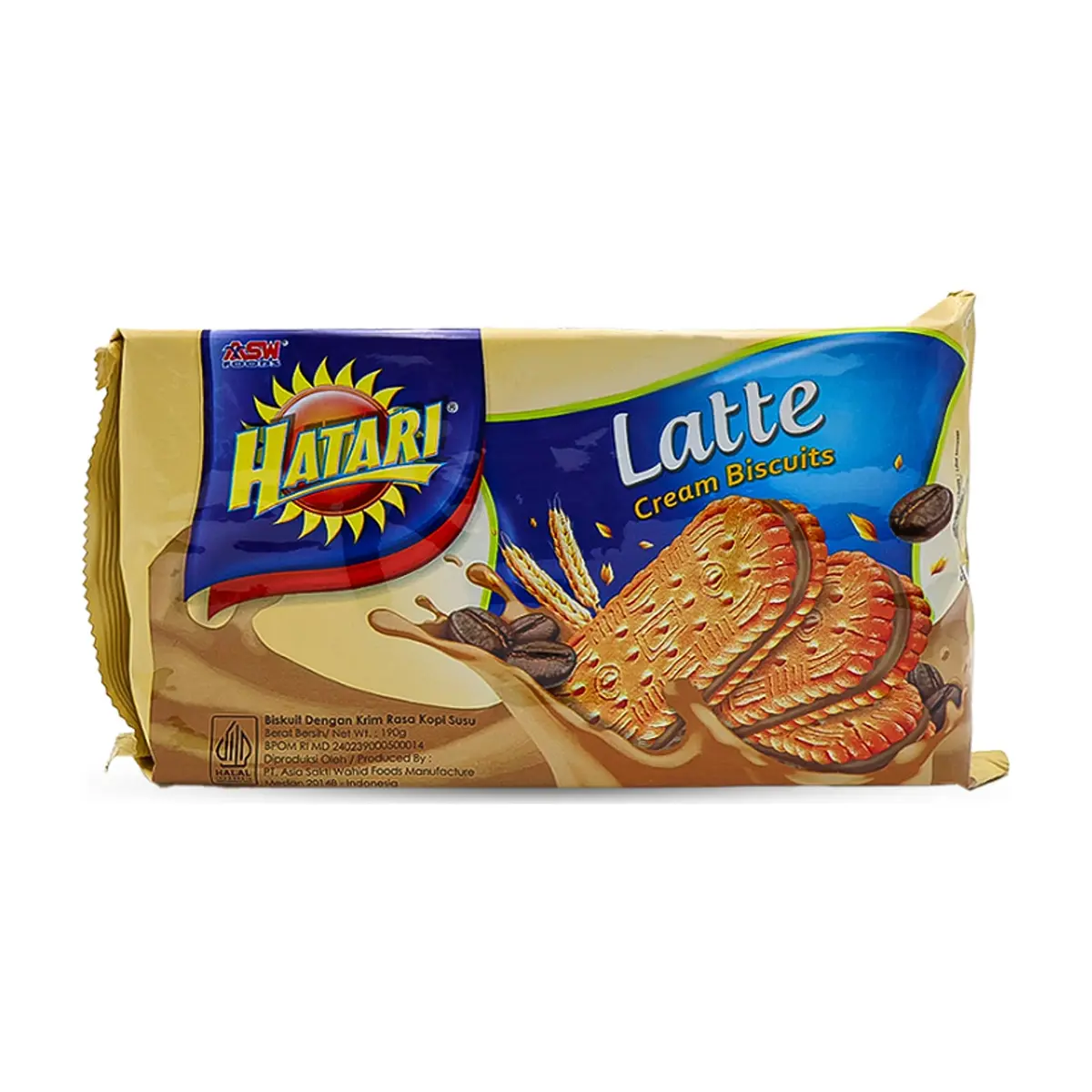 Galletas con crema sabor latte Hatari (190 g / 6.70 oz)