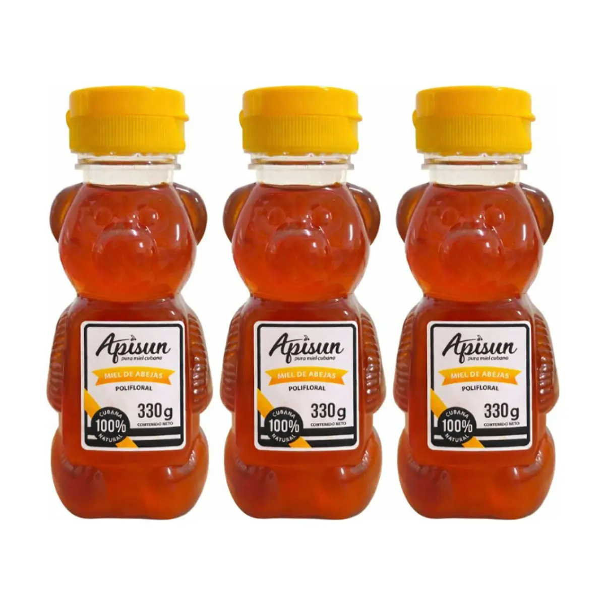 Miel de abejas 100% natural Apisun (3 X 330 g / 11.64 oz)