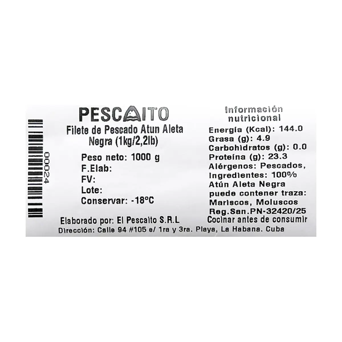Filete de pescado Atún aleta negra Pescaito (1 kg / 2.2 lb) - Miniatura 4