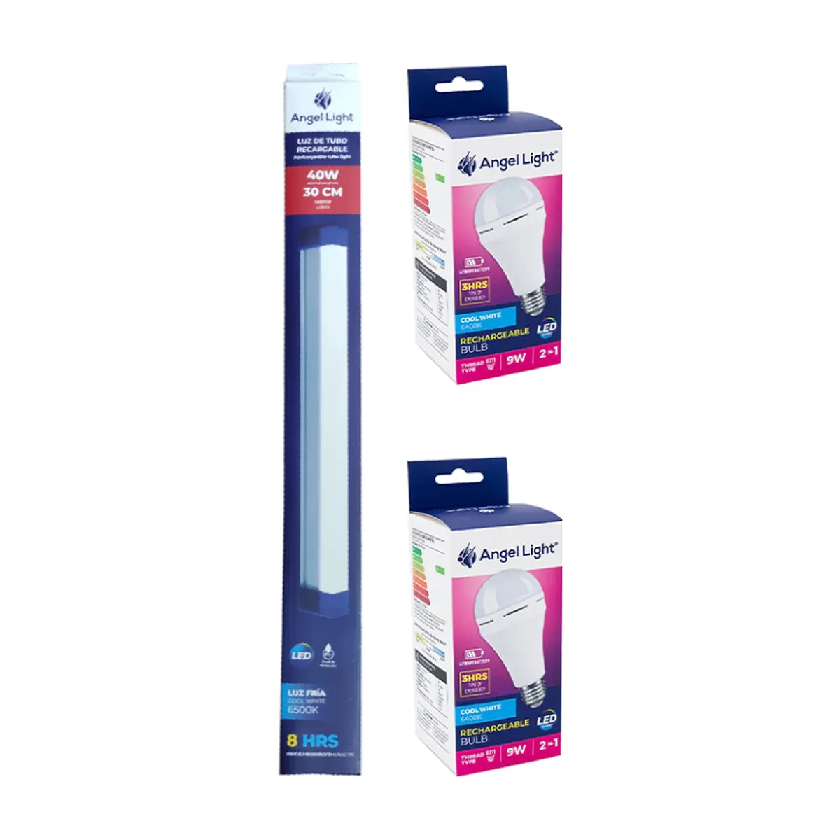 Lámpara y bombillo recargable Angell Light (3 U)