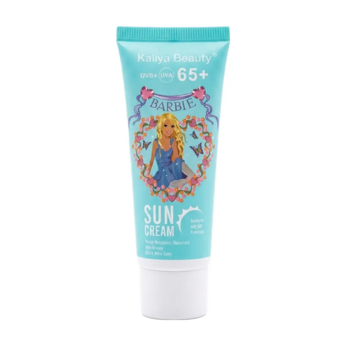 Protector solar con diseño de Barbie y SPF 65+ Kaliya Beauty (50 ml)