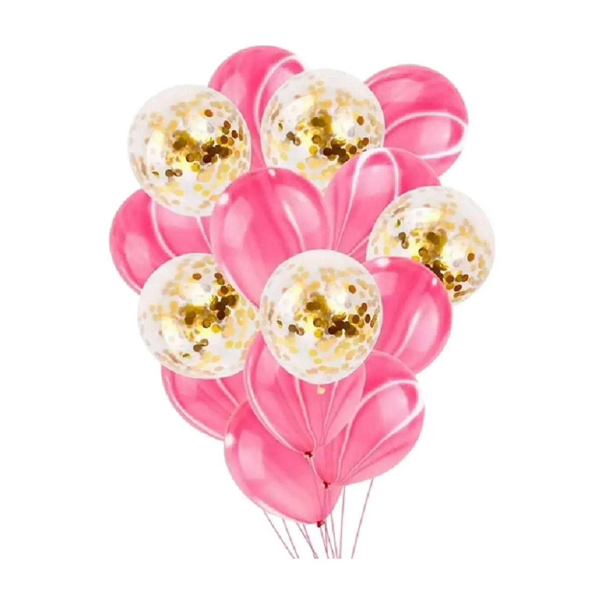 Set de globos redondos multicolores y dorados P53 (15 U)