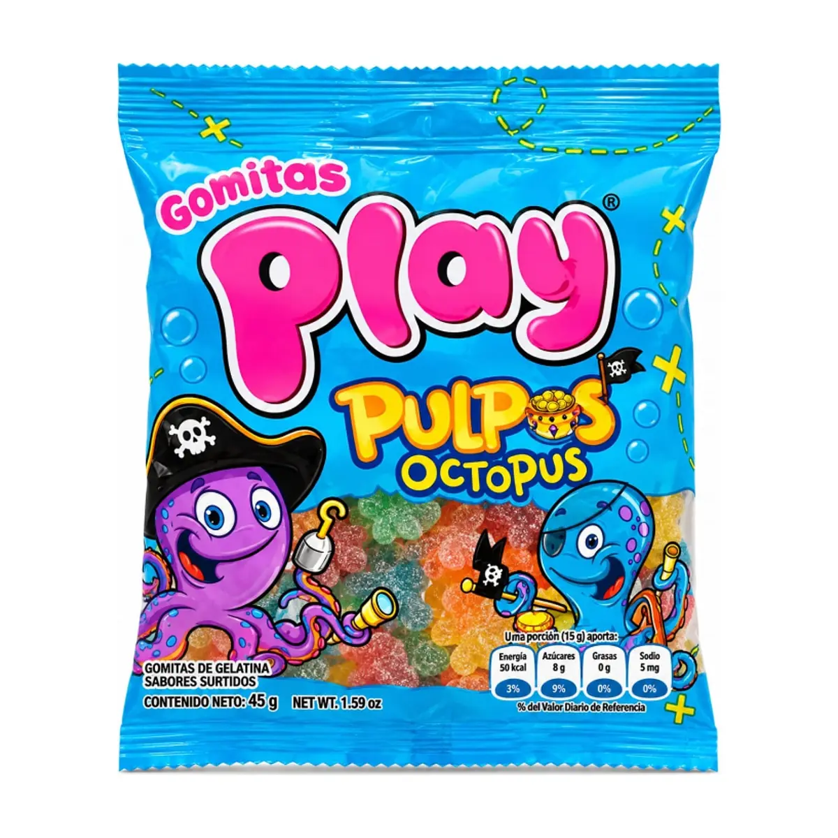 Gomitas de gelatina con forma de pulpo Play (55 g / 1.94 oz)