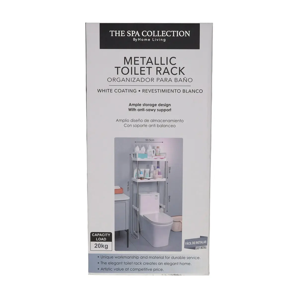 Organizador metálico para baño color blanco The Spa Collection (1 U)