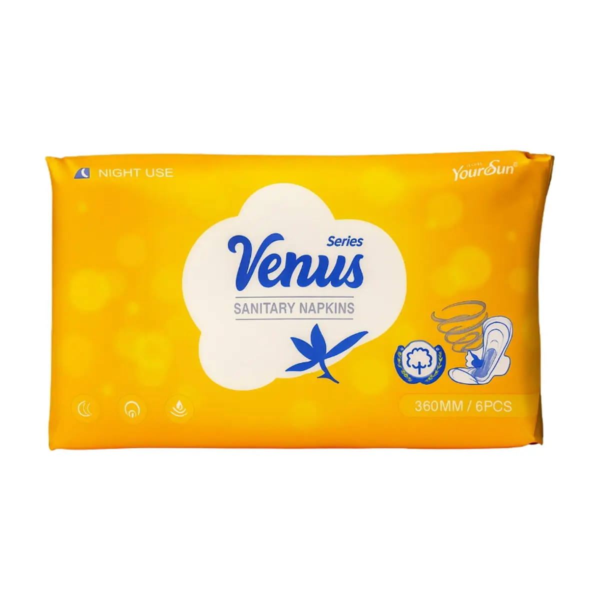 Toallas femeninas - íntimas - con alas uso nocturno Venus (6 U) - Thumbnail 5