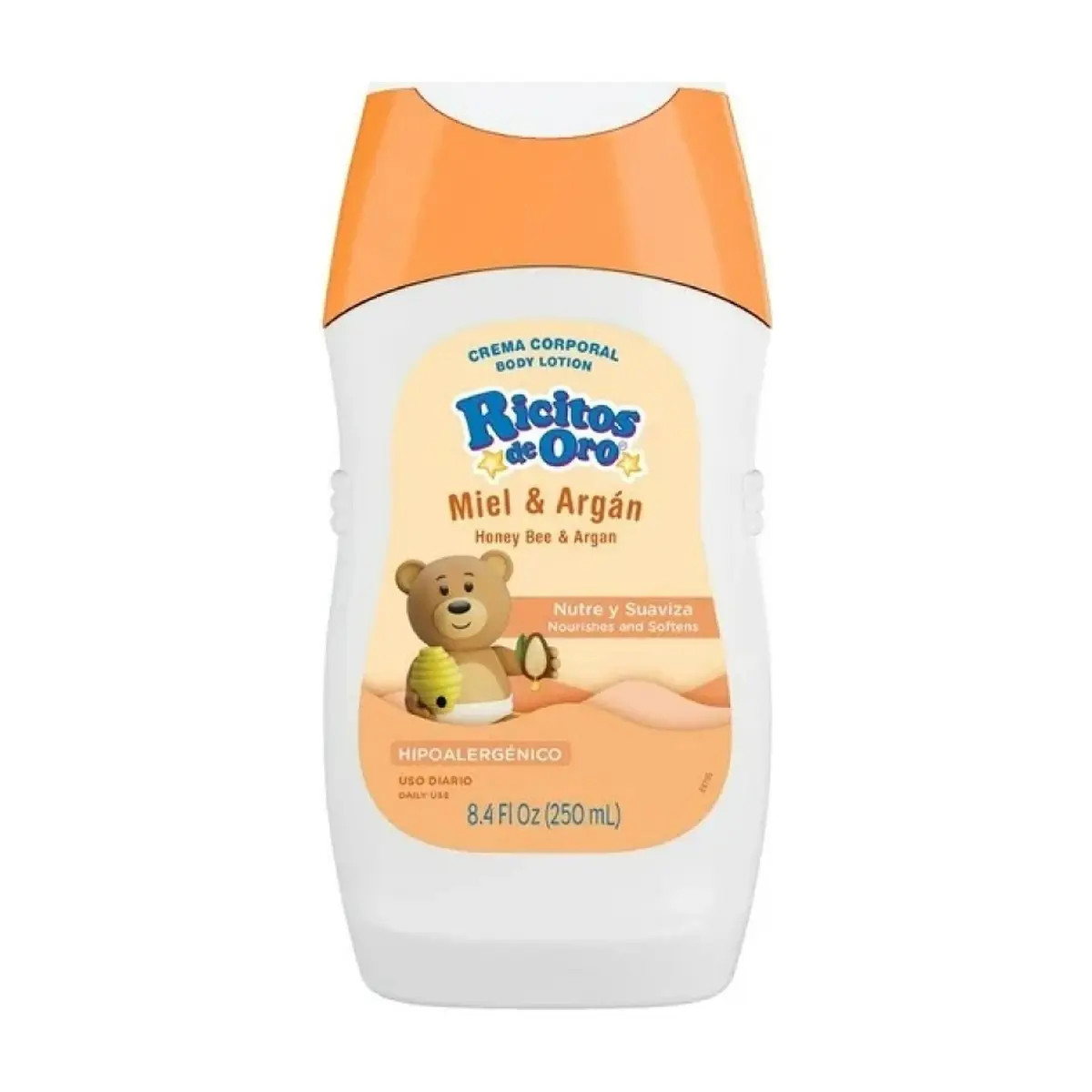 Crema corporal para bebé miel y argán Ricitos de Oro (250 ml / 8.4 fl oz)