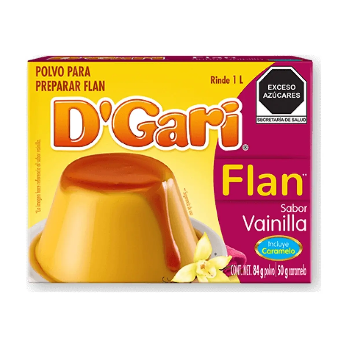 Polvo para preparar flan sabor vainilla D'Gari (134 g / 4.7 oz)