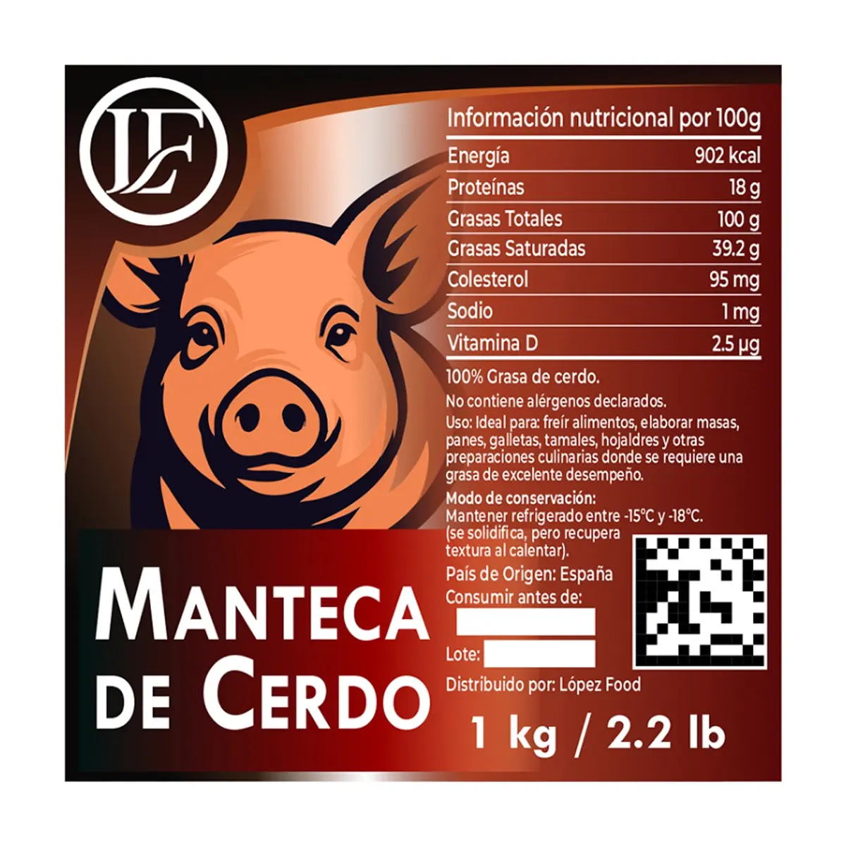 Manteca de cerdo LF (1 kg / 2.2 lb) - Thumbnail 2