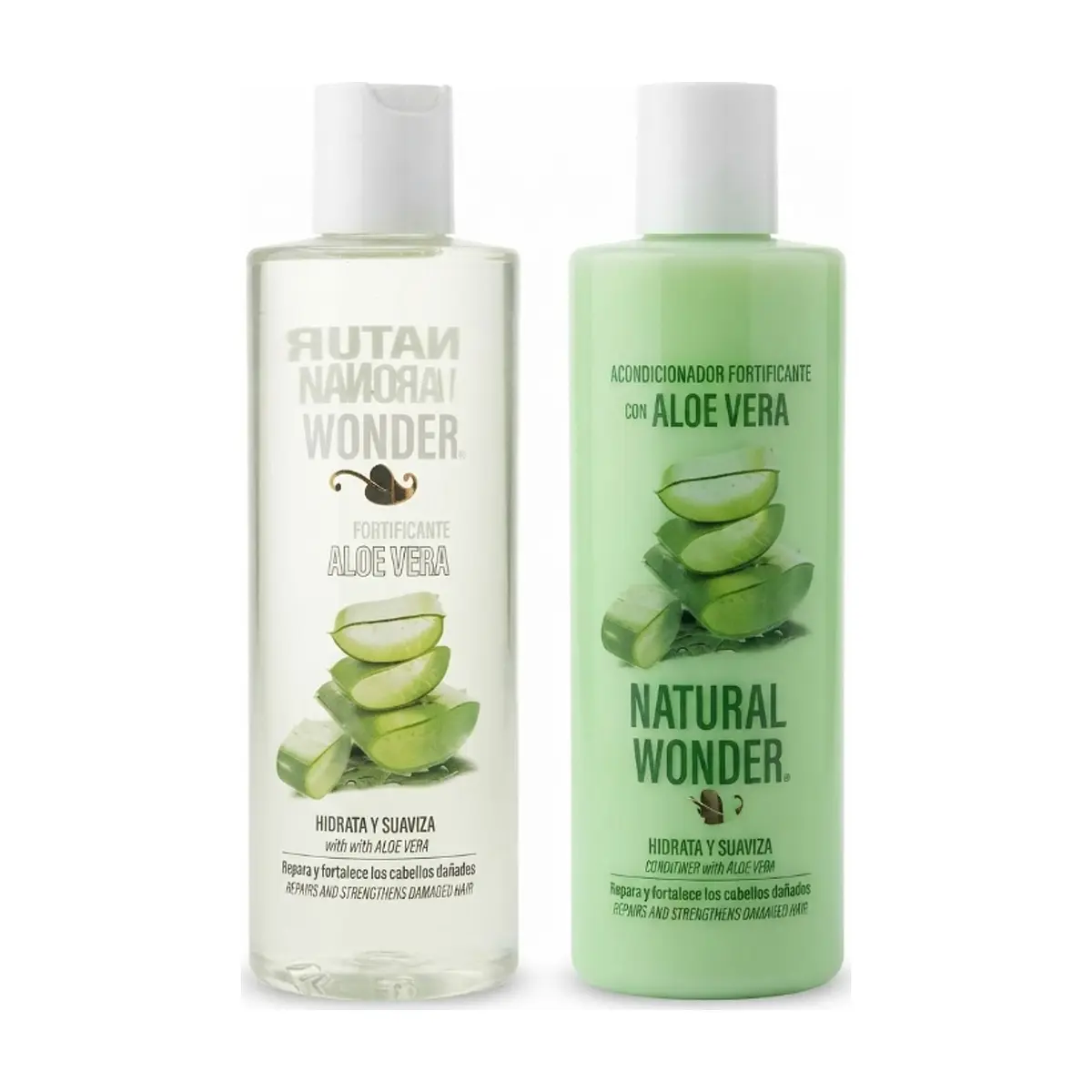 Juego de champú y acondicionador fortificante con aloe vera Natural Wonder (2 x 400 ml) - Imagen 1
