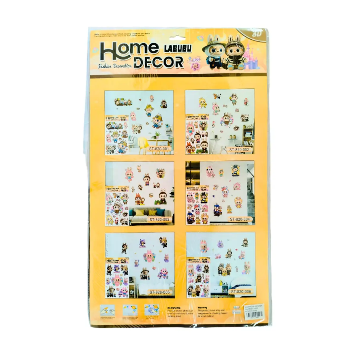 Set de pegatinas en 3D con motivo de Labubu Home Decor - Thumbnail 3