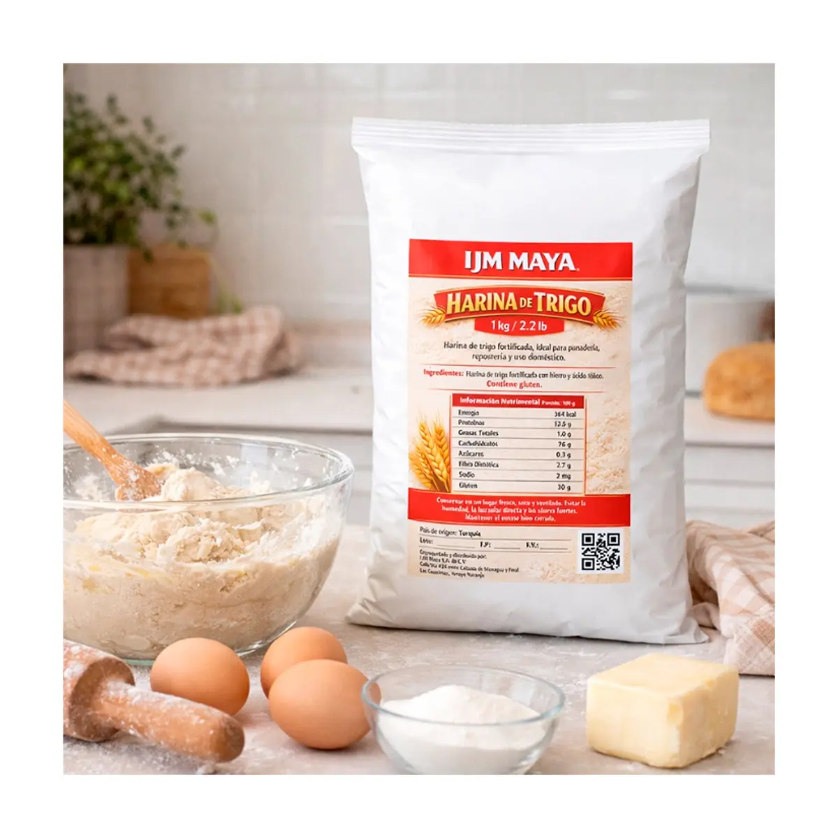 Harina de trigo fortificada IJM Maya (1 kg / 2.2 lb) - Thumbnail 3