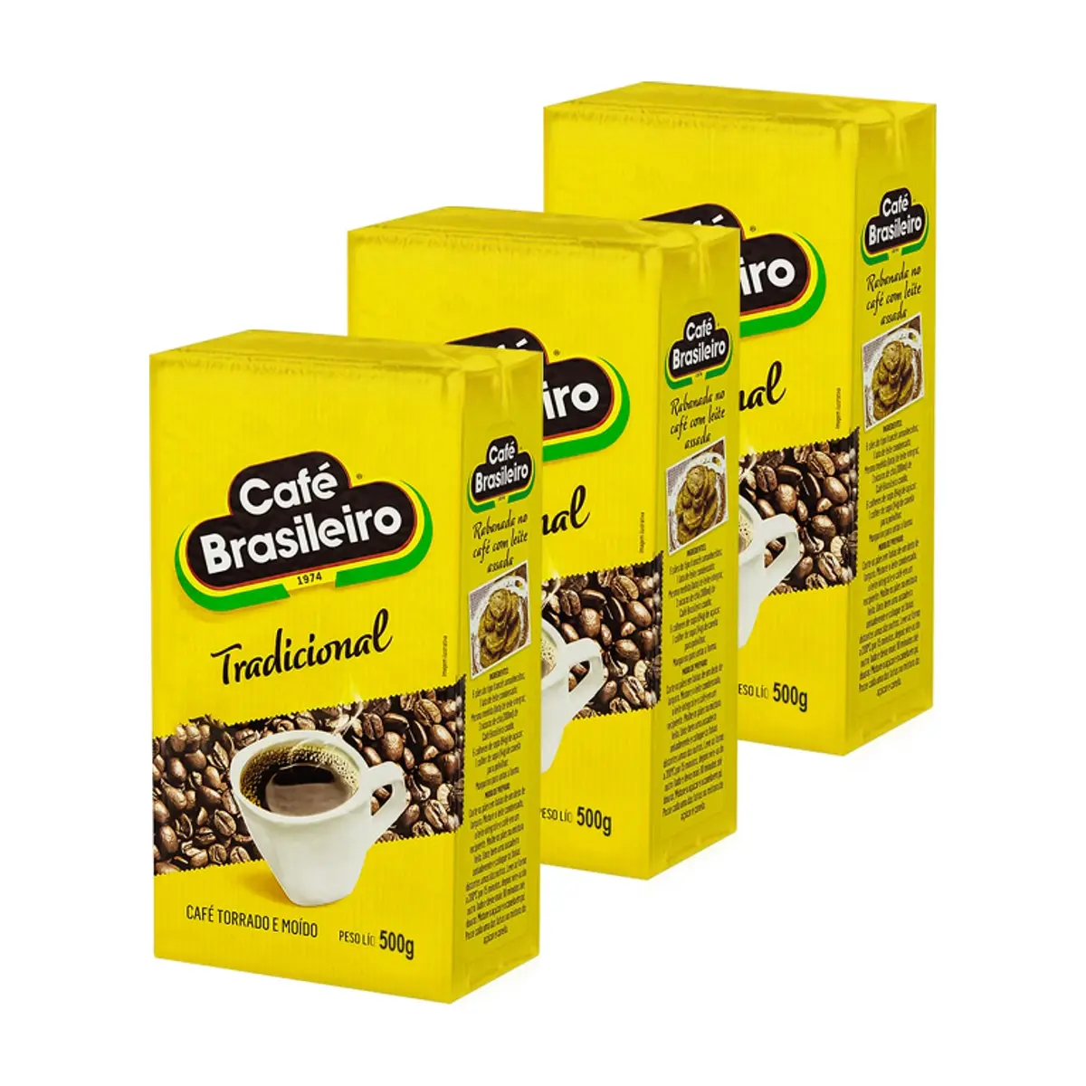 Café tradicional Brasileiro (3 x 500 g / 1.1 lb)