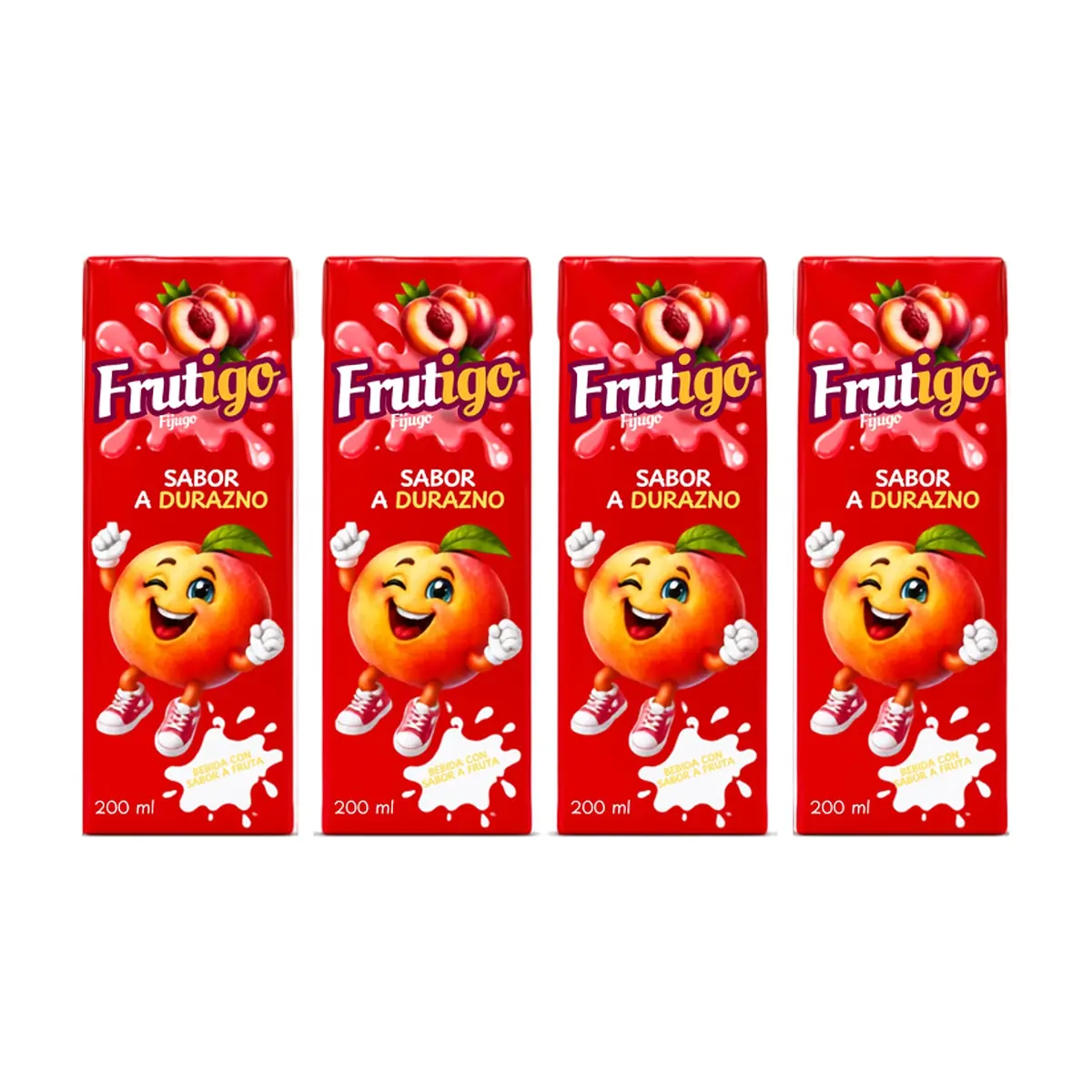 Bebida sabor a durazno Frutigo (4 X 200 ml / 6.76 fl oz)