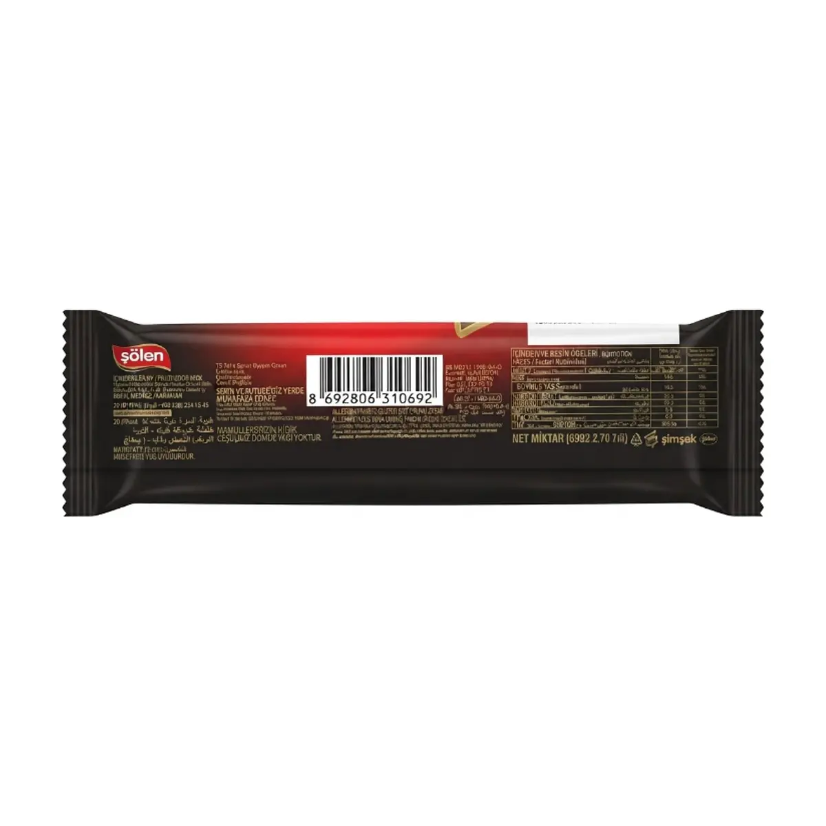 Barrita de sorbeto rellena y cubierta con crema de cacao Delux Simsek (22 g) - Thumbnail 2
