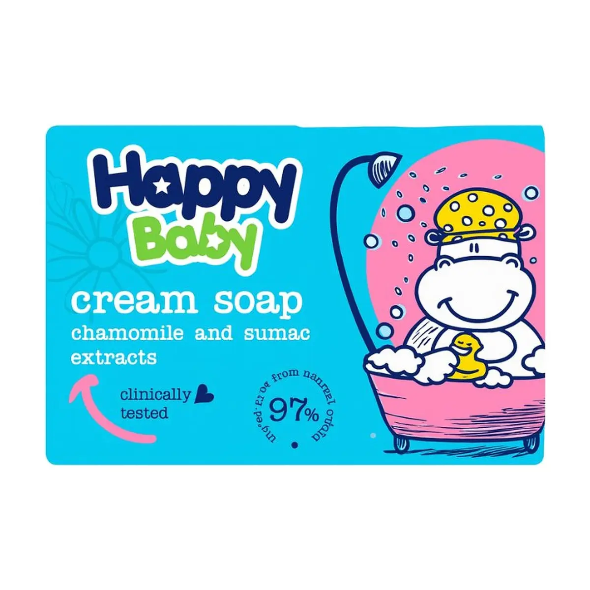 Jabon Cremoso para Bebe de Extractos de Manzanilla y Zumaque (75 g Happy Baby)
