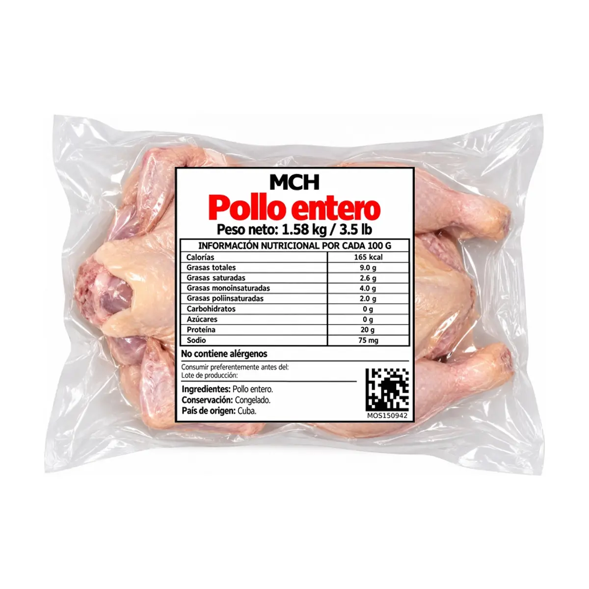 Pollo entero MCH (1.58 kg / 3.5 lb) - Miniatura 1