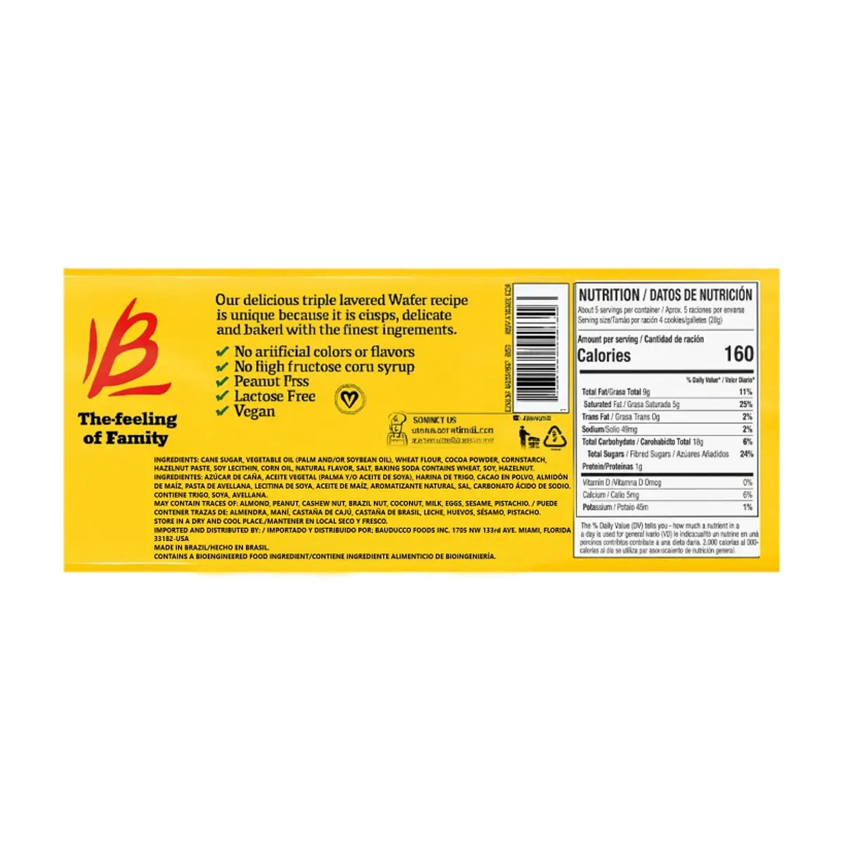 Sorbetos rellenos con crema sabor chocolate con avellanas Bauducco (142 g / 5 oz) - Thumbnail 2