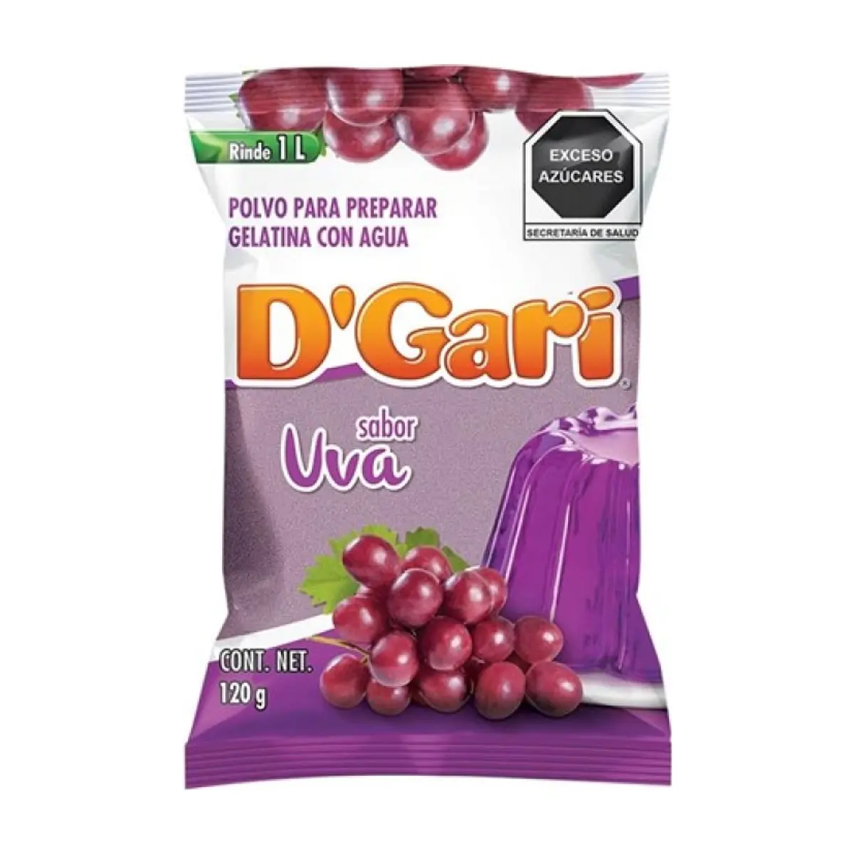 Gelatina sabor uva D'Gari (120 g / 4.2 oz) - Thumbnail 2
