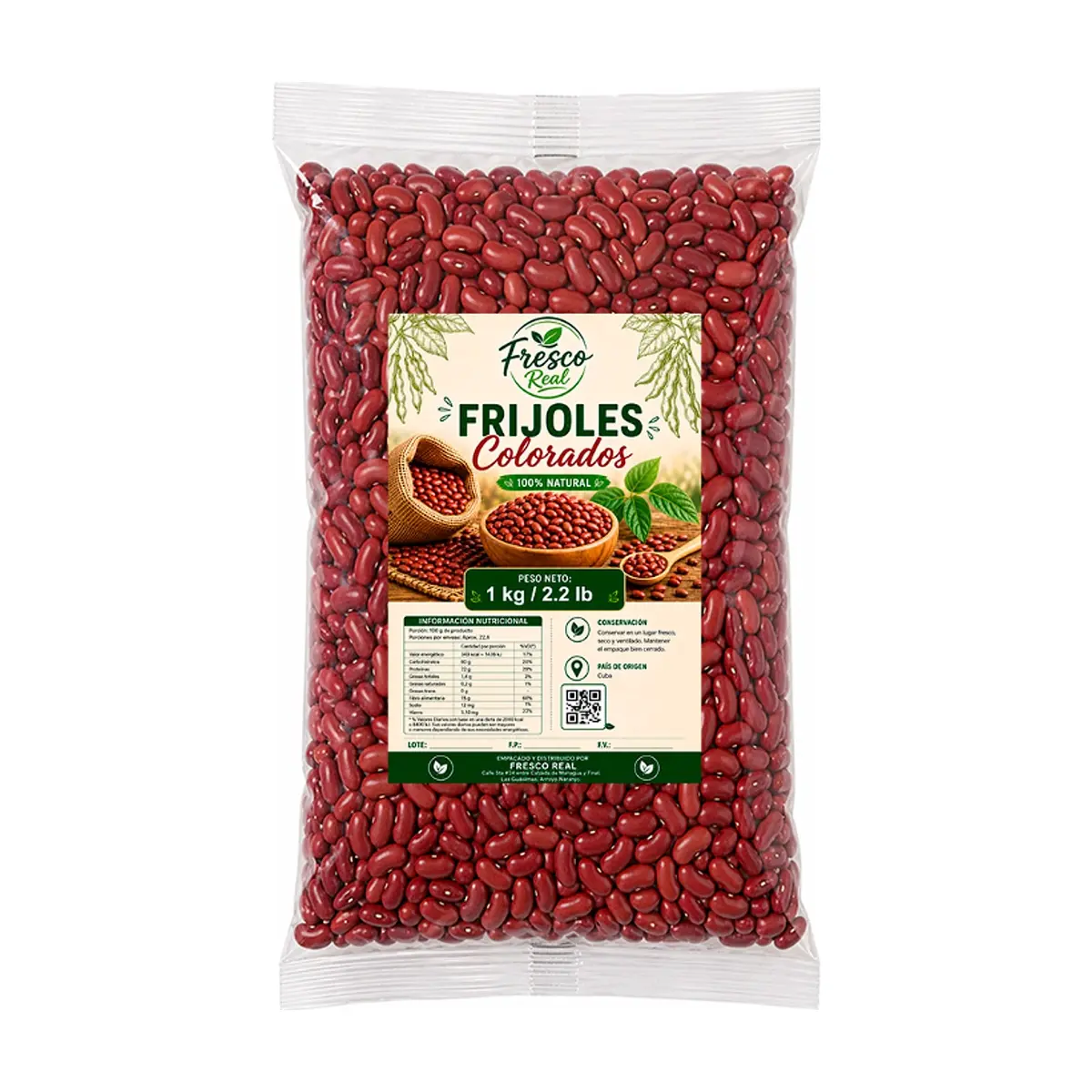 Frijoles colorados Fresco Real (1 kg / 2.2 lb)
