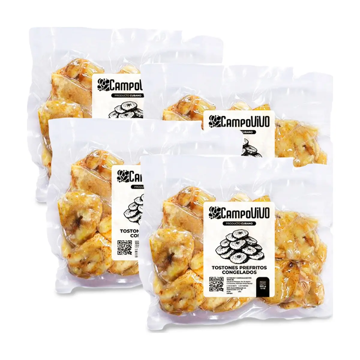 Tostones prefritos congelados Campo Vivo (4 x 500 g / 1.1 lb)