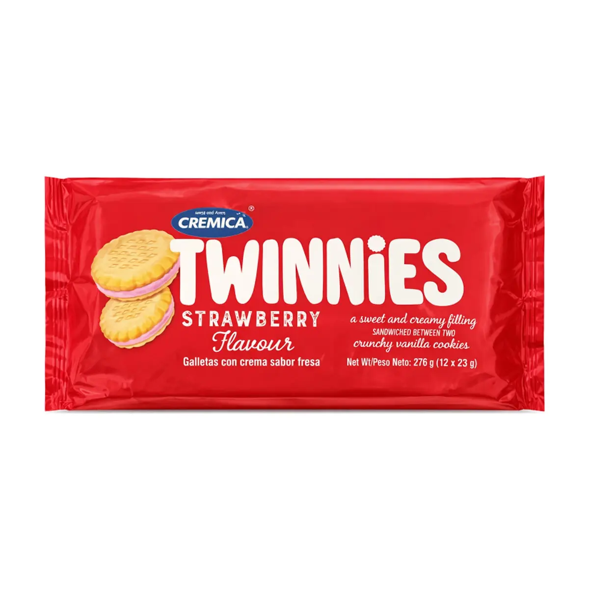 Galletas de vainilla con crema sabor a fresa Mrs Bector's Cremica Twinnies (276 g / 9.7 oz)