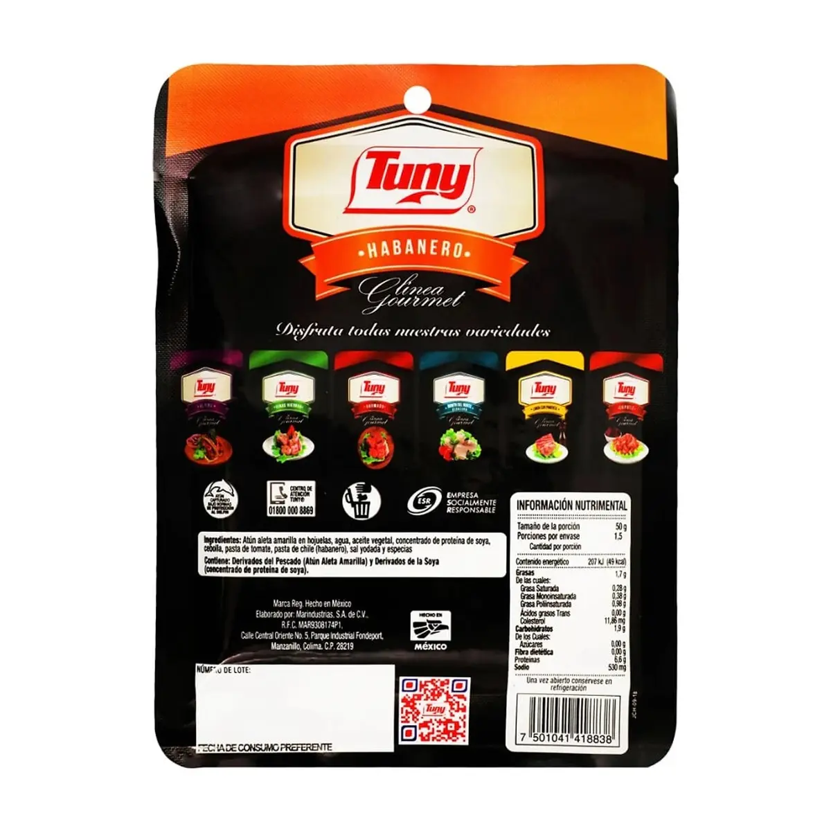 Atún al habanero con 10% de proteína de soya Gourmet Tuny (75 g / 2.64 oz) - Miniatura 2