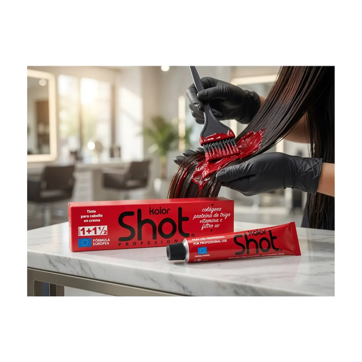 Tinte en crema rubio muy claro cenizo intenso 9.11 Kolor Shot (90 g / 3.17 oz) - Thumbnail 5