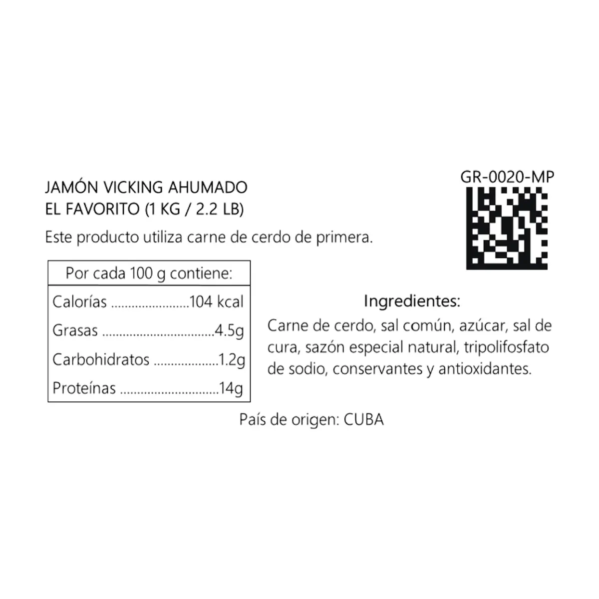 Jamón vicking ahumado El Favorito (1 kg / 2.2 lb) - Thumbnail 2