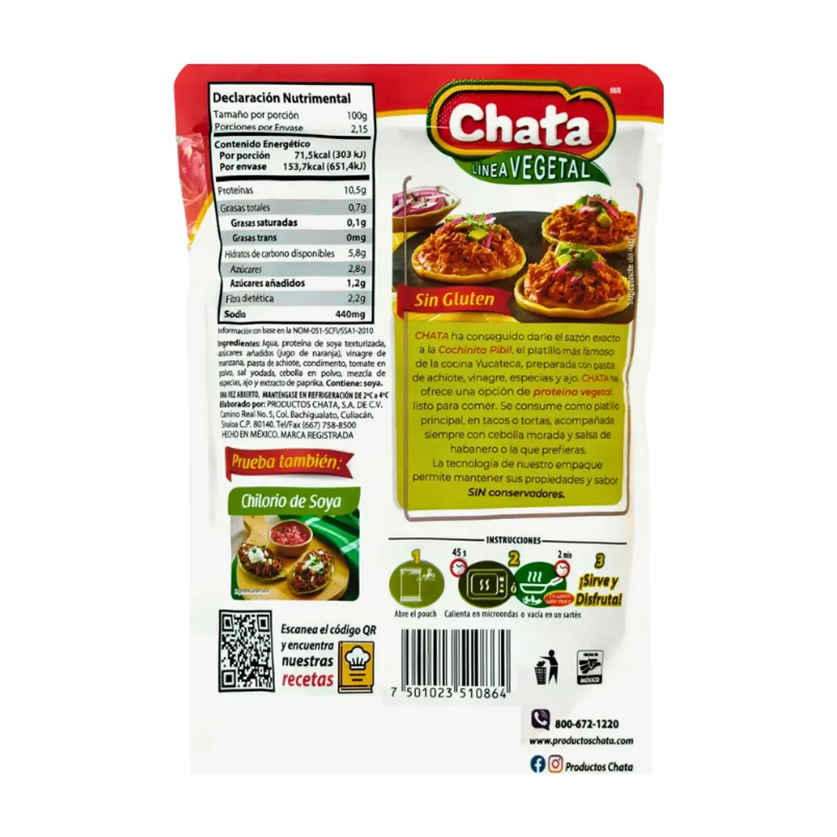 Cochinita pibil de soya Chata (215 g / 7.8 oz) - Thumbnail 2