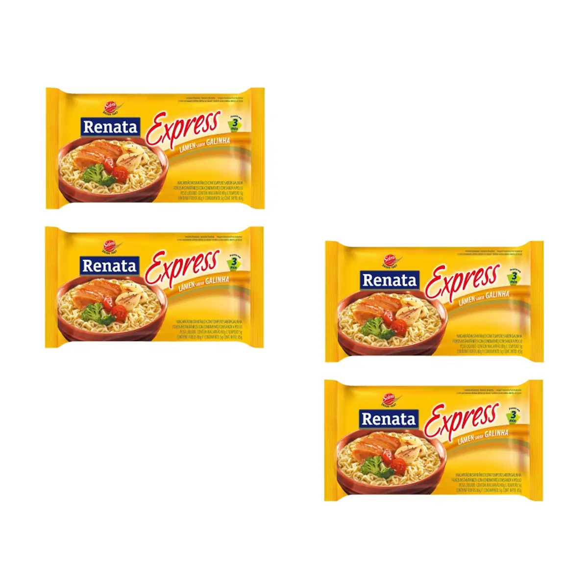 Fideos instantáneos sabor a pollo Renata (4 x 85 g / 3 oz) - Miniatura 1