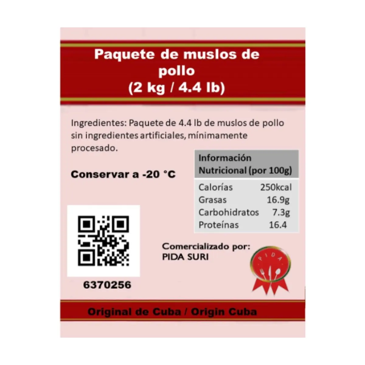 Paquete de muslos de pollo Pida (2 kg / 4.4 lb) - Miniatura 2