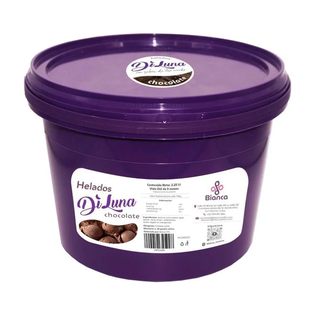 Helado sabor chocolate DiLuna (2.25 L)