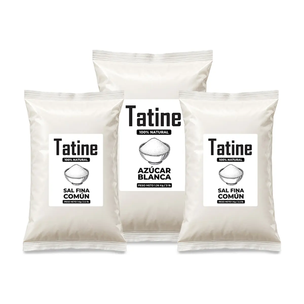 Combo dulce y salado Tatine #2: Sal fina común Tatine + Azúcar blanca Tatine