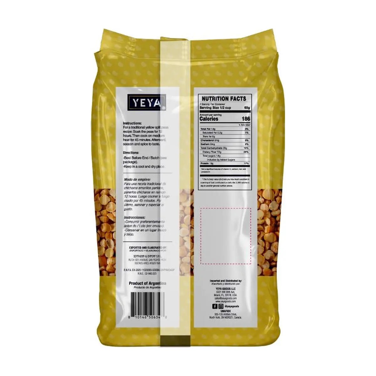Chícharos amarillos partidos YEYA (454 g / 1 lb) - Thumbnail 3