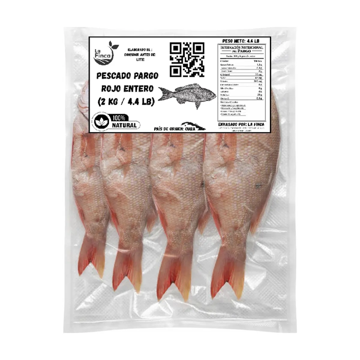 Pescado pargo rojo entero La Finca (2 kg / 4.4 lb) - Thumbnail 2