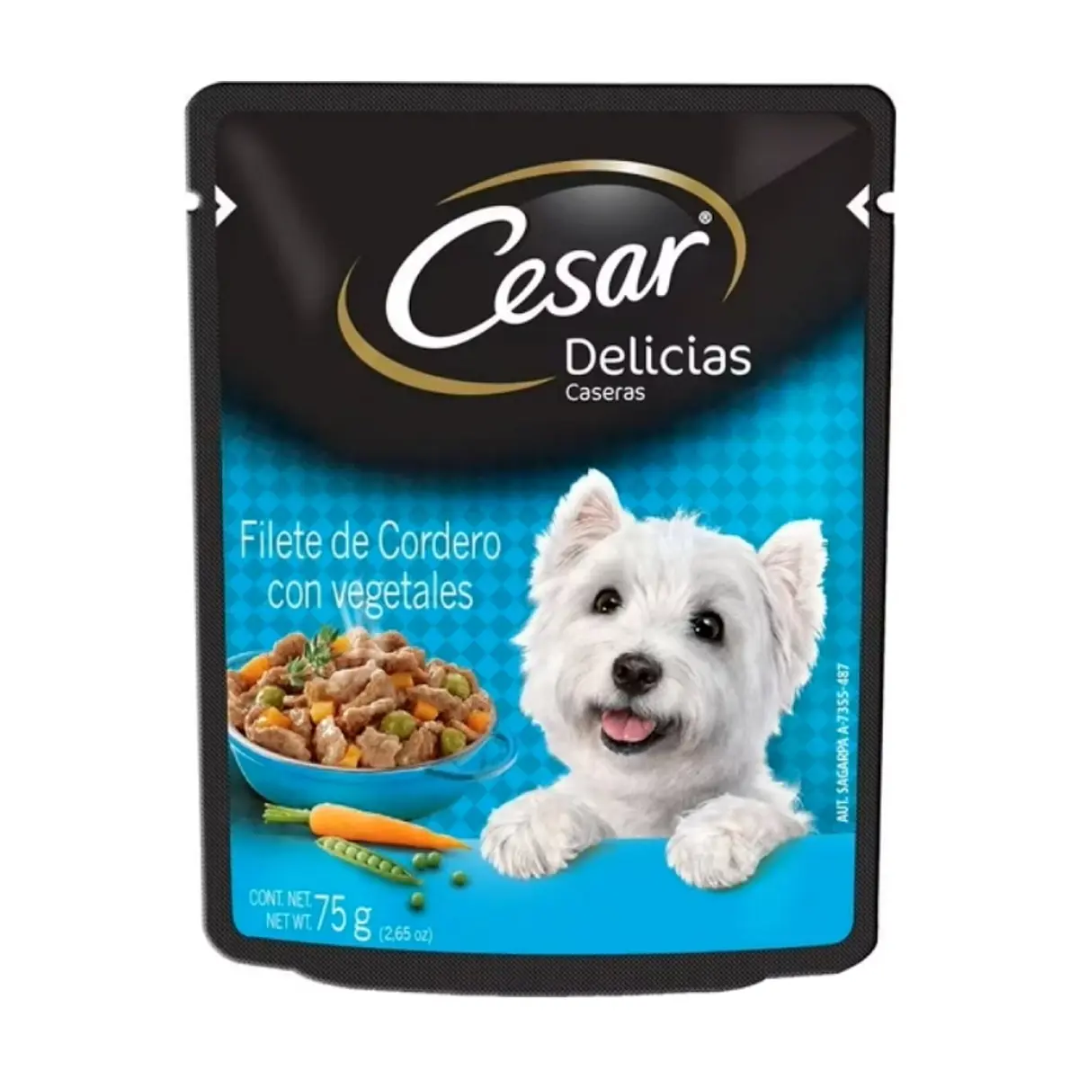 Alimento para perro filete de cordero con vegetales Delicias Caseras Cesar (75 g / 2.65 oz)