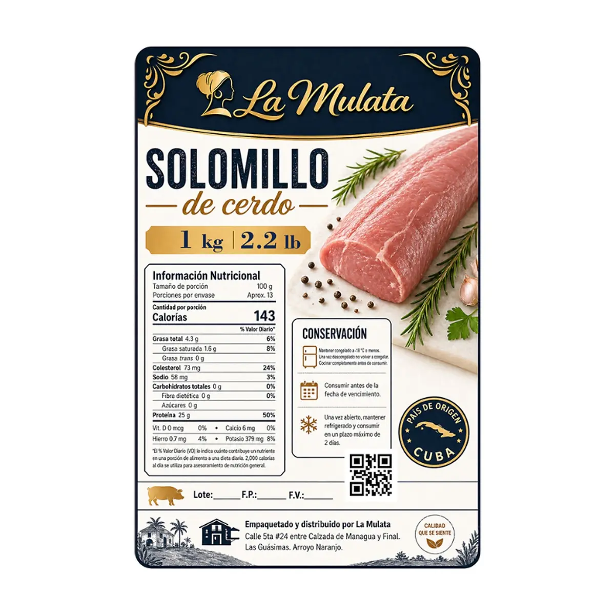 Solomillo de cerdo La Mulata (1 kg / 2.2 lb) - Miniatura 2