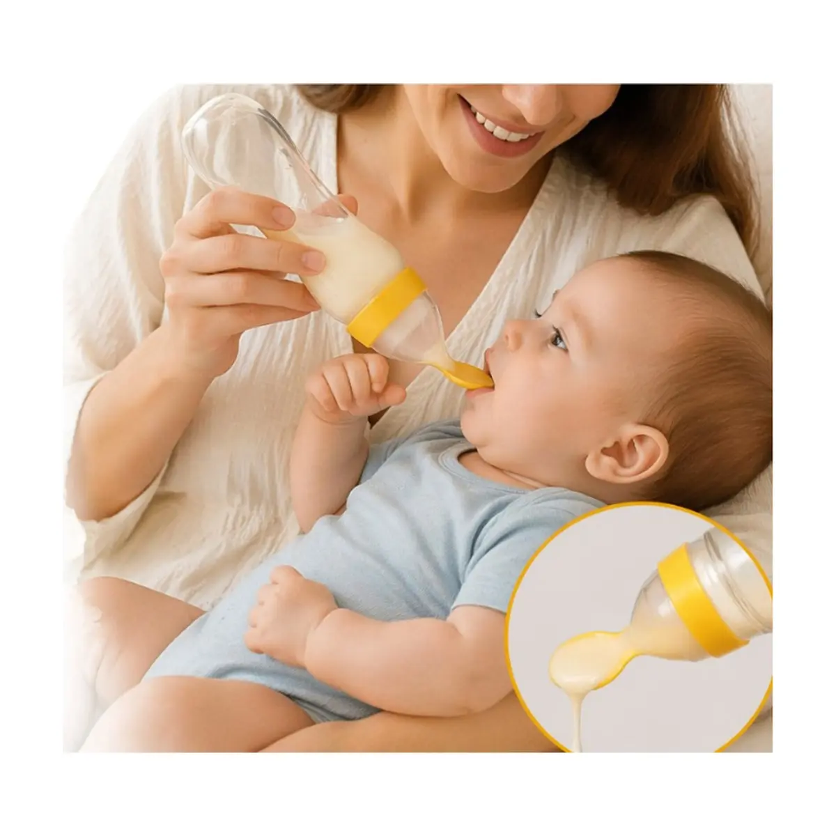 Biberón dosificador para alimentación de bebés – verde Baby Luna - Thumbnail 4