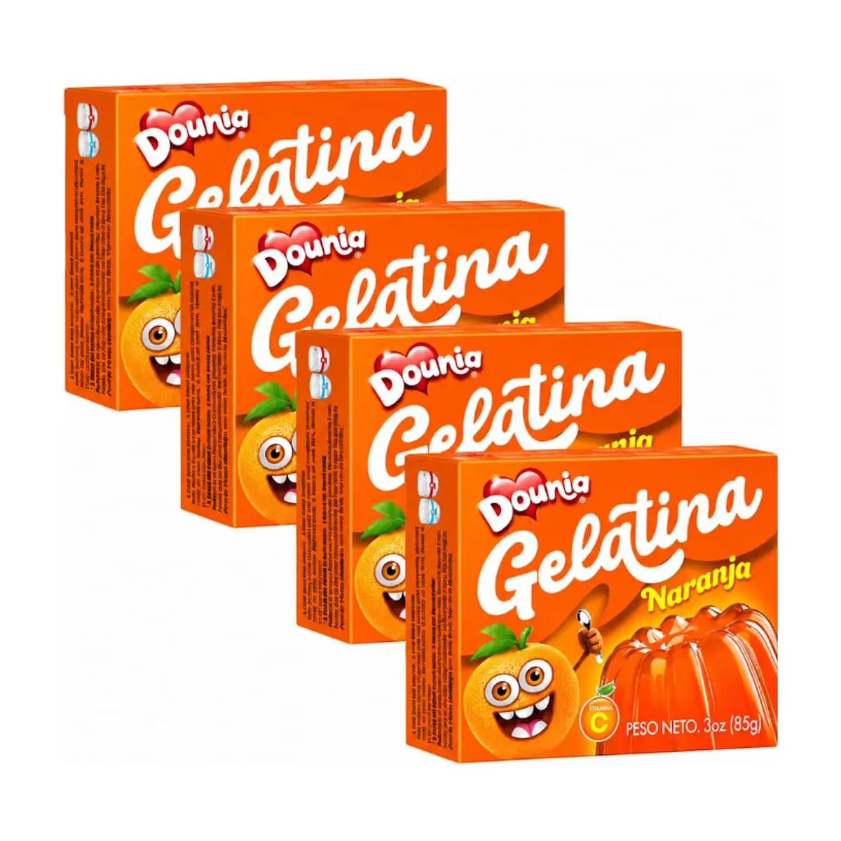 Gelatina con sabor a naranja Dounia (4 x 85 g / 3 oz) - Miniatura 1