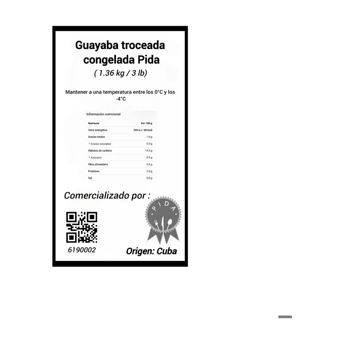 Guayaba troceada congelada PIDA (1.36 kg / 3 lb) - Thumbnail 3