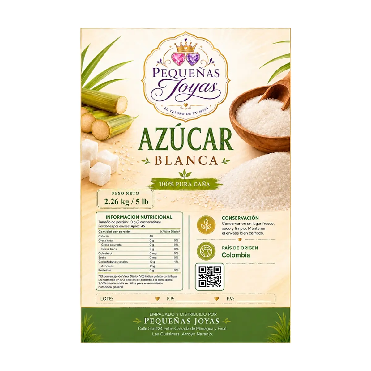 Azúcar blanca Pequeñas Joyas (2.26 kg / 5 lb) - Thumbnail 2