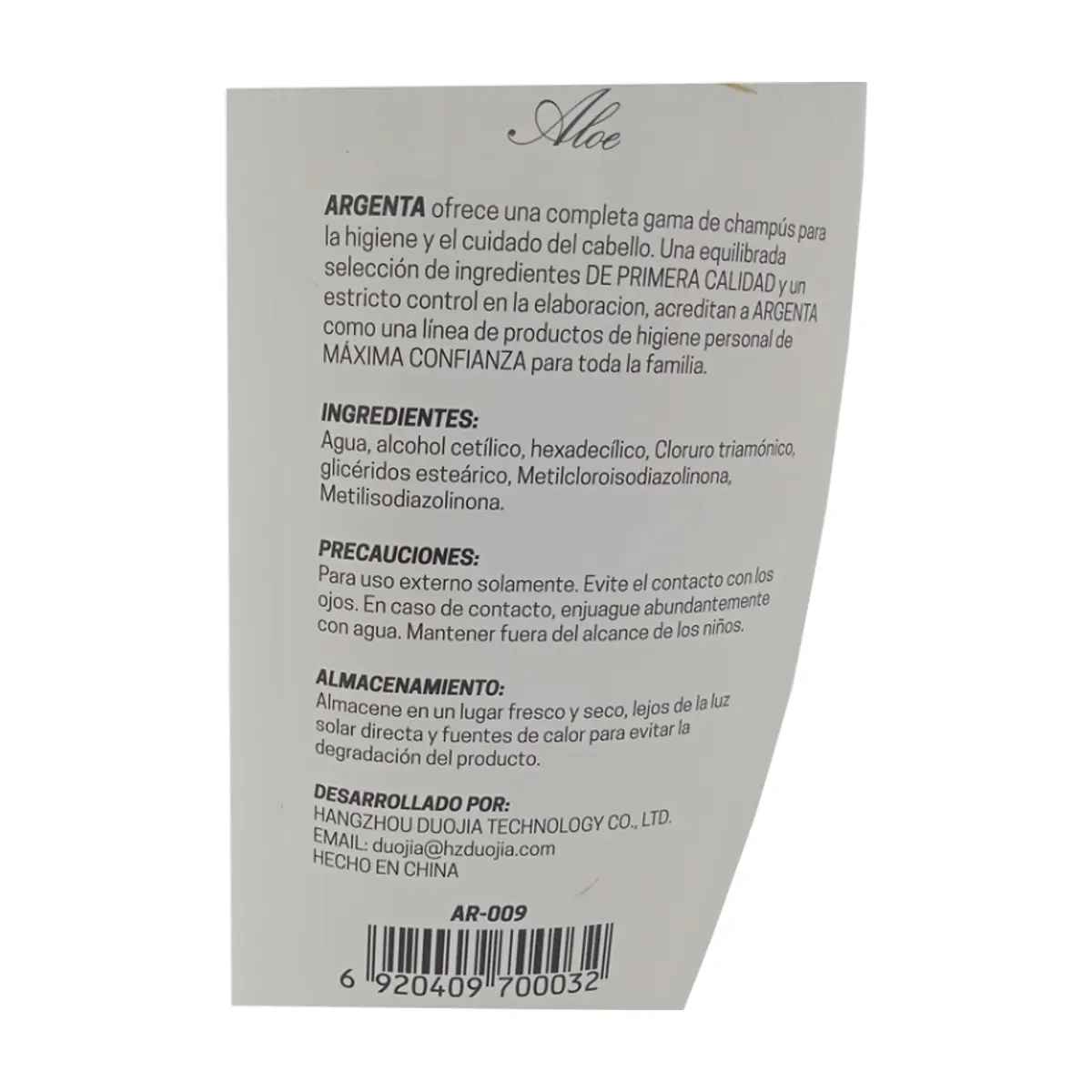 Acondicionador de aloe Argenta (400 ml) - Thumbnail 7