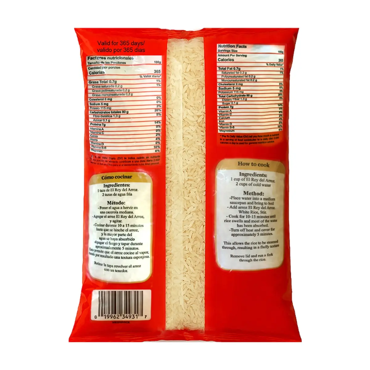 Arroz blanco de grano extra largo El rey del arroz (3 X 1 kg / 2.2 lb) - Thumbnail 3