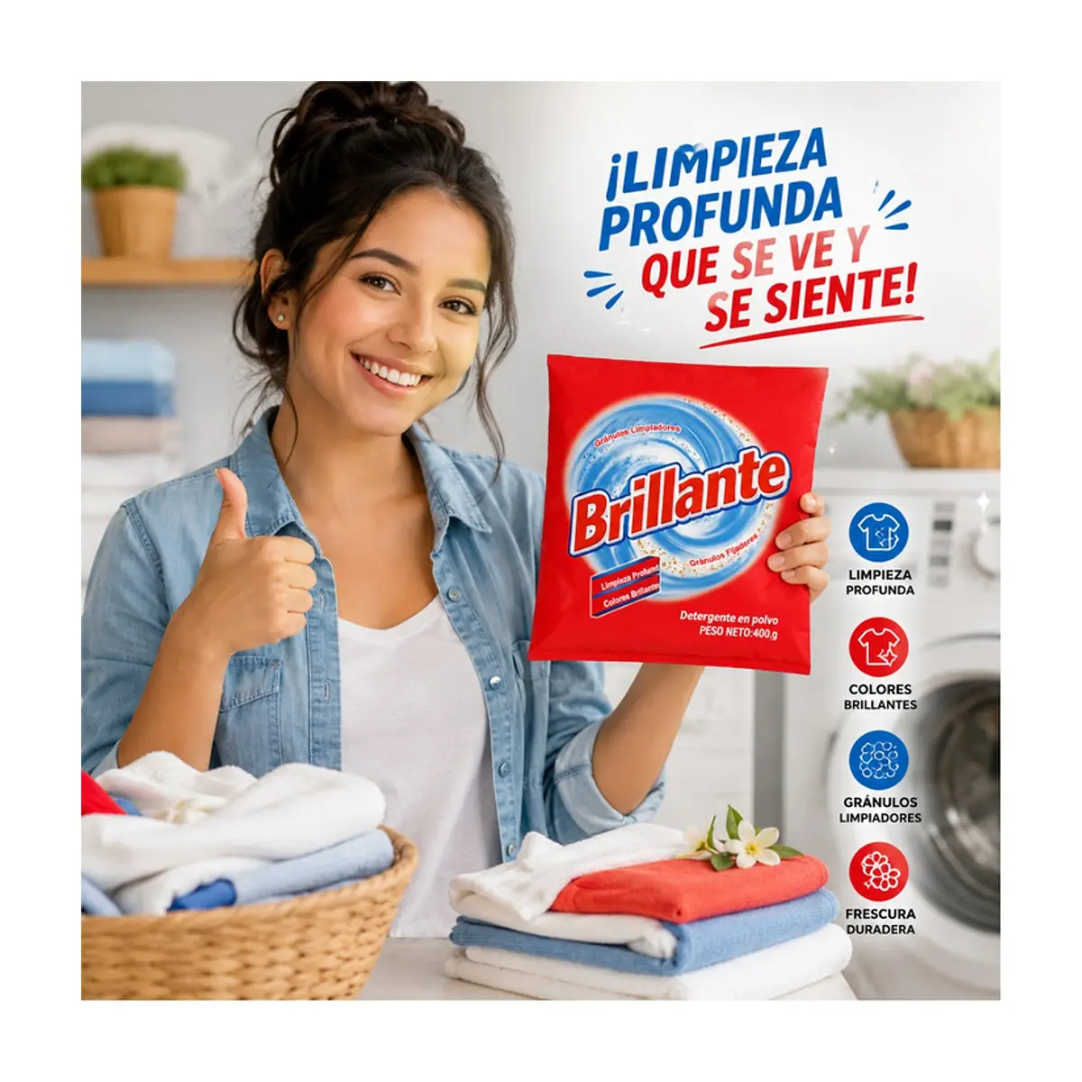 Detergente en polvo Brillante (400 g / 14.10 oz) - Thumbnail 3