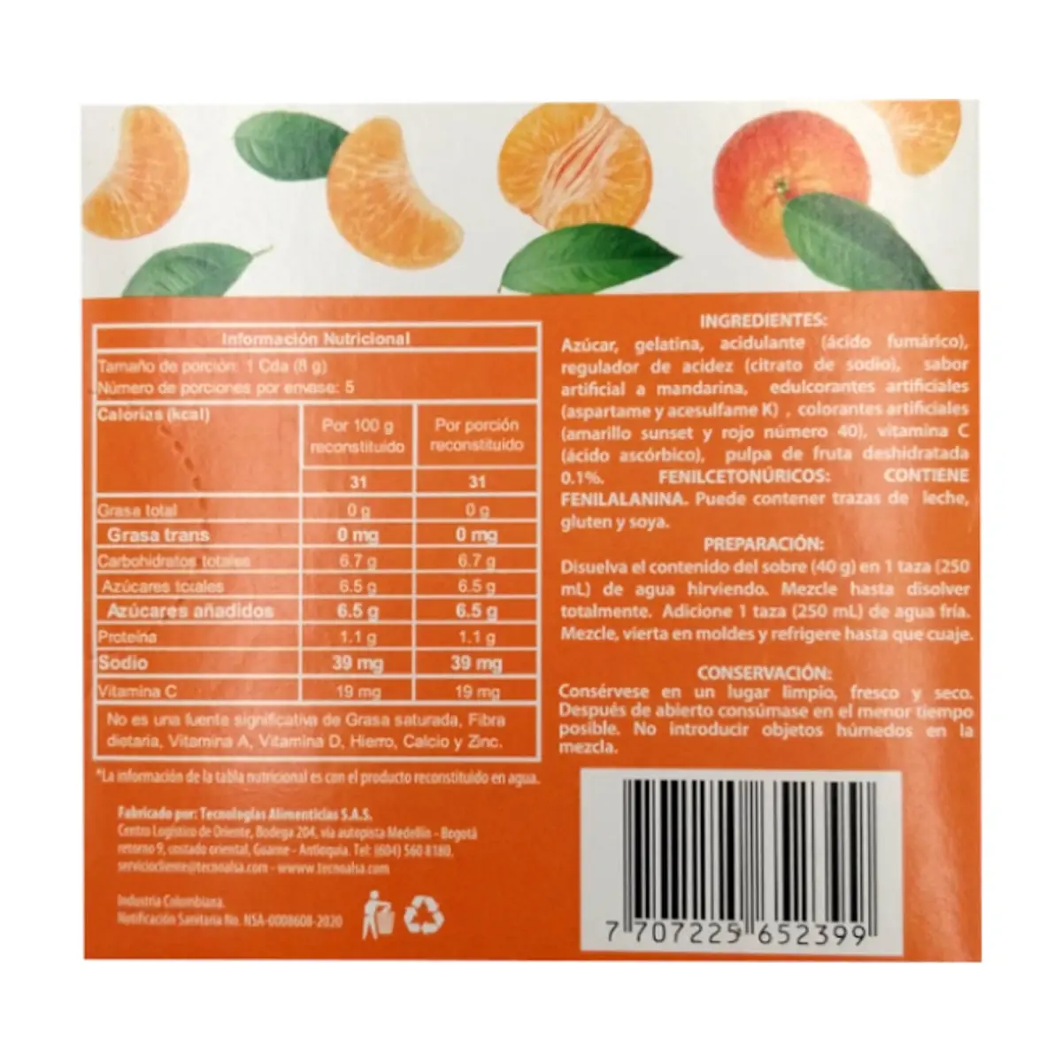 Boom Tangerine Flavor Gelatin (40 g / 1.4 oz) - Thumbnail 2