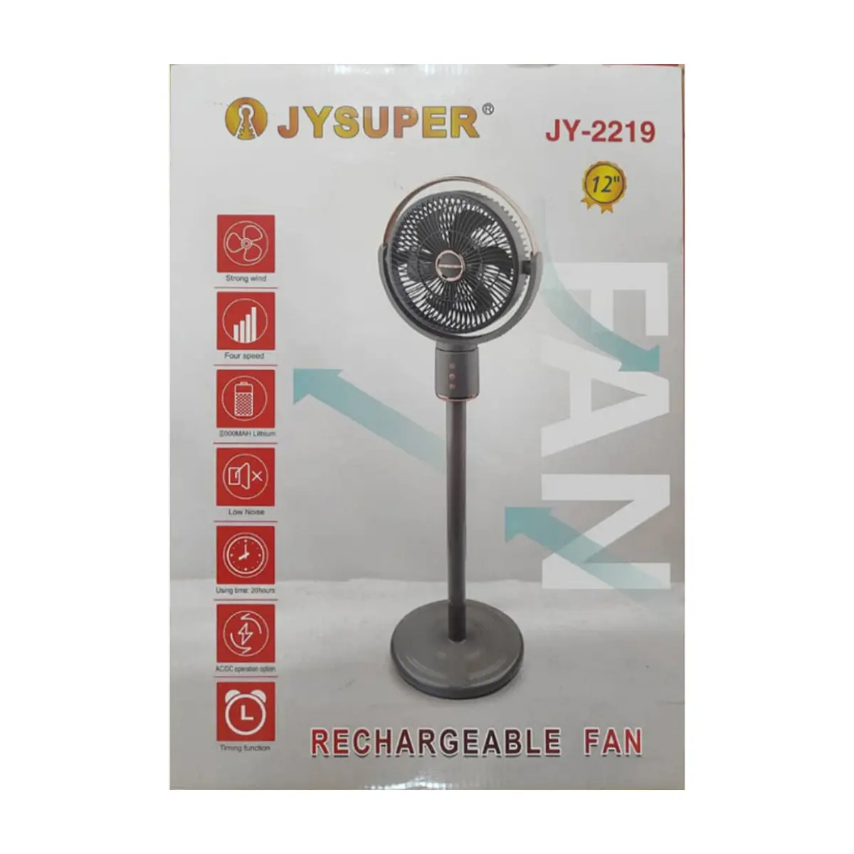 Ventilador recargable 3 en 1 color blanco 12" JY-2219 JySuper - Thumbnail 6