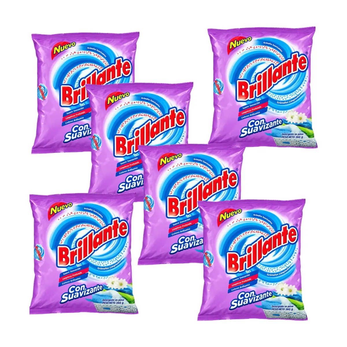 Detergente en polvo con suavizante Brillante (6 x 360 g / 12.70 oz) - Miniatura 1