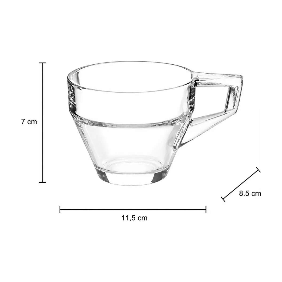 Juego de tazas de cristal café con leche de 200 ml Alessandro (3 U) - Thumbnail 2