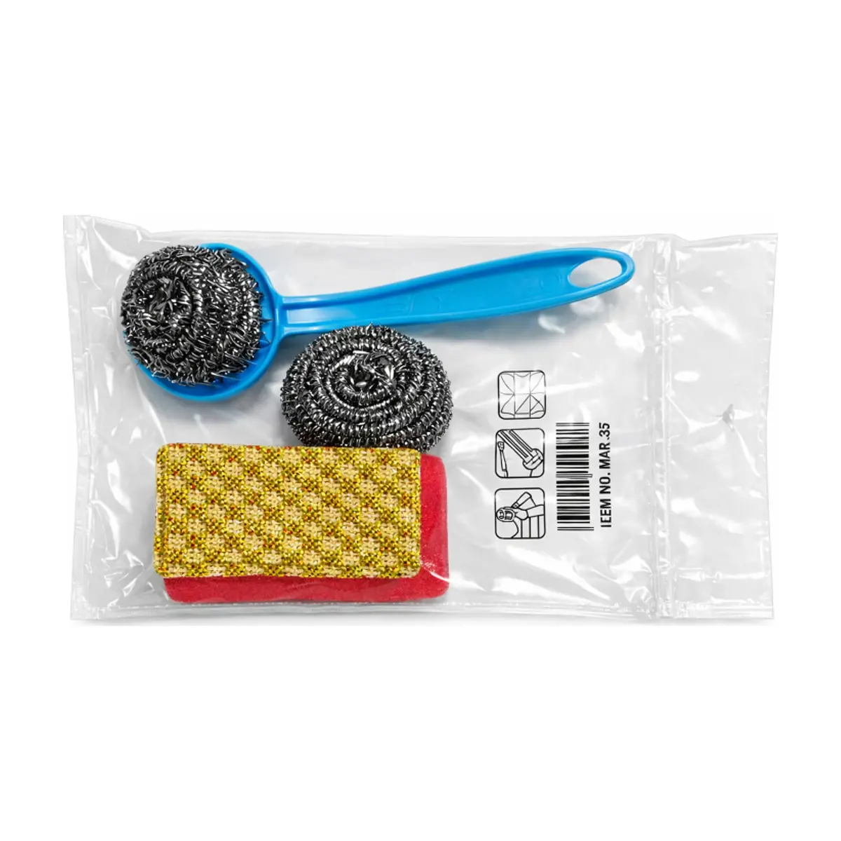 Set de esponja y estropajos con base para fregar Marwa (3 U) - Miniatura 3