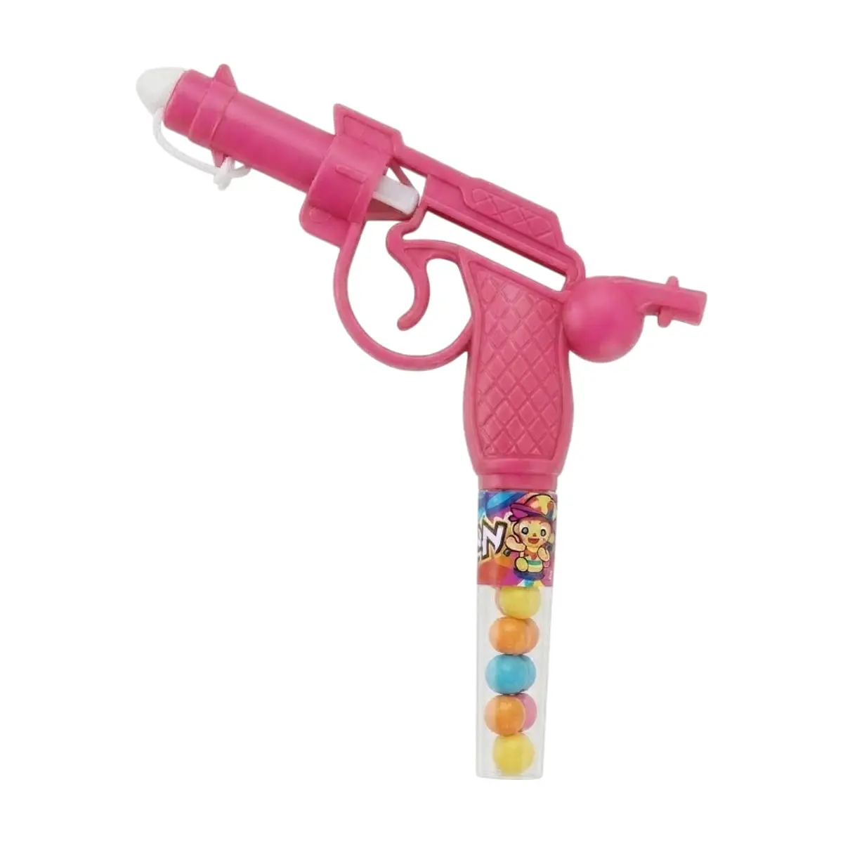 Pistola de juguete rosada con caramelos Chipirrines